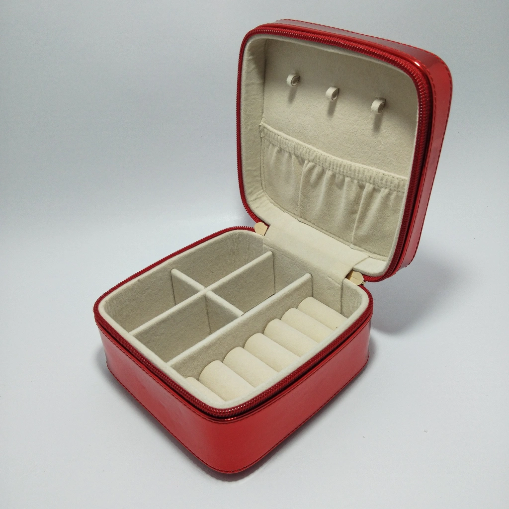 jewelry box Red Jewellery Bag Inside Cream