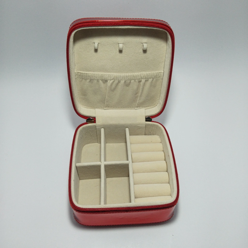 Red Jewellery Bag Inside Cream