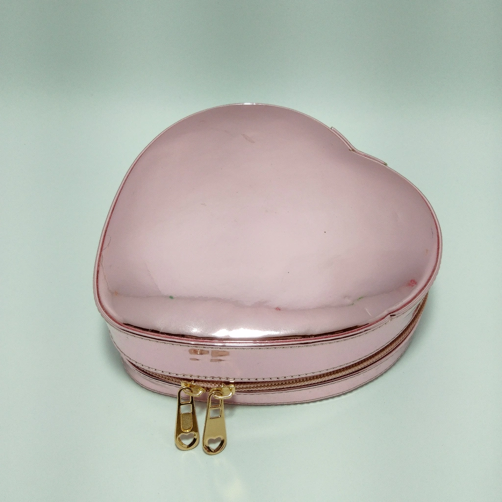 jewelry box Pink heart shaped jewelry bag