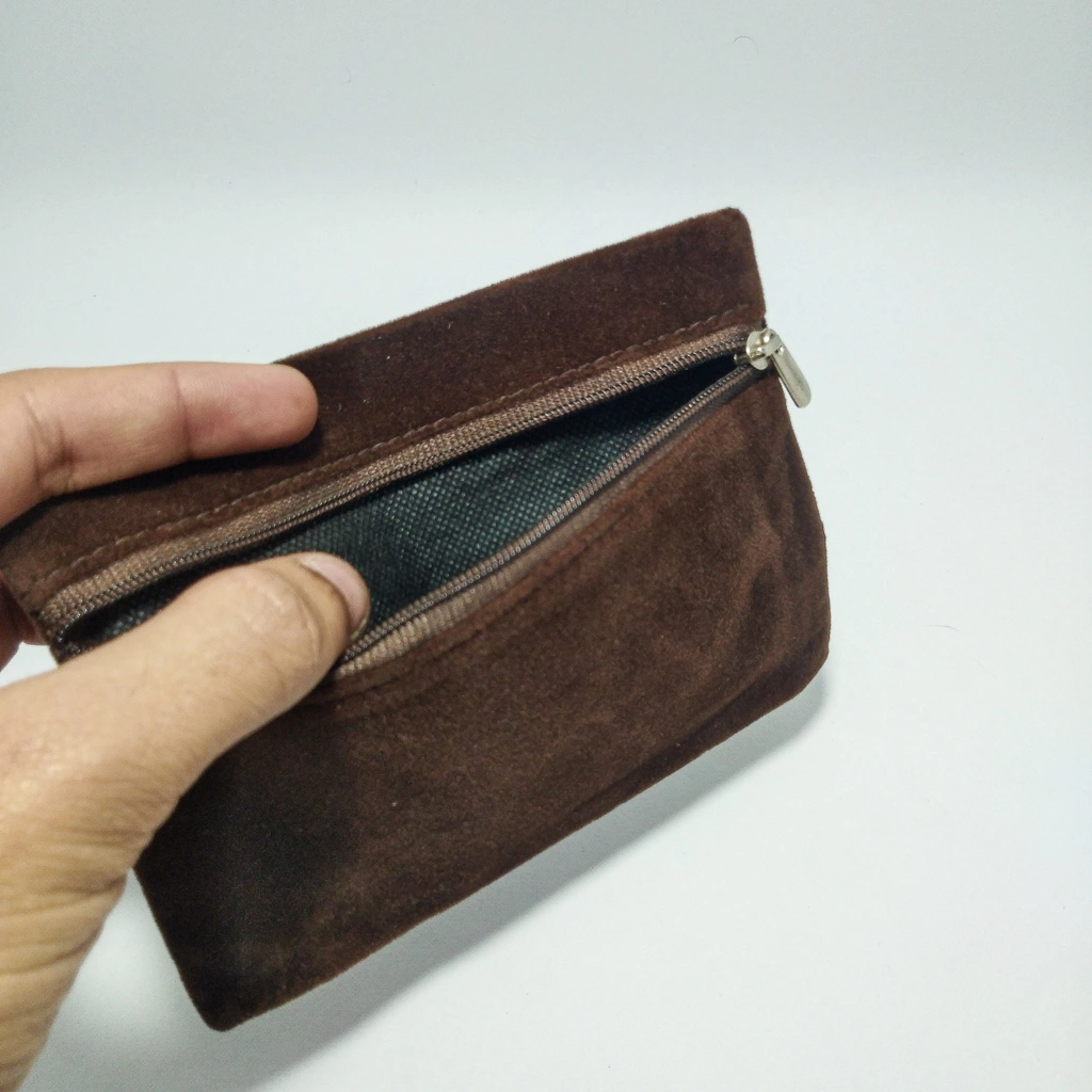 jewelry box brown velvet purse bag
