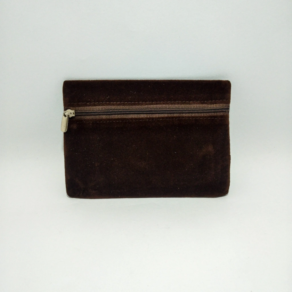 brown velvet purse bag