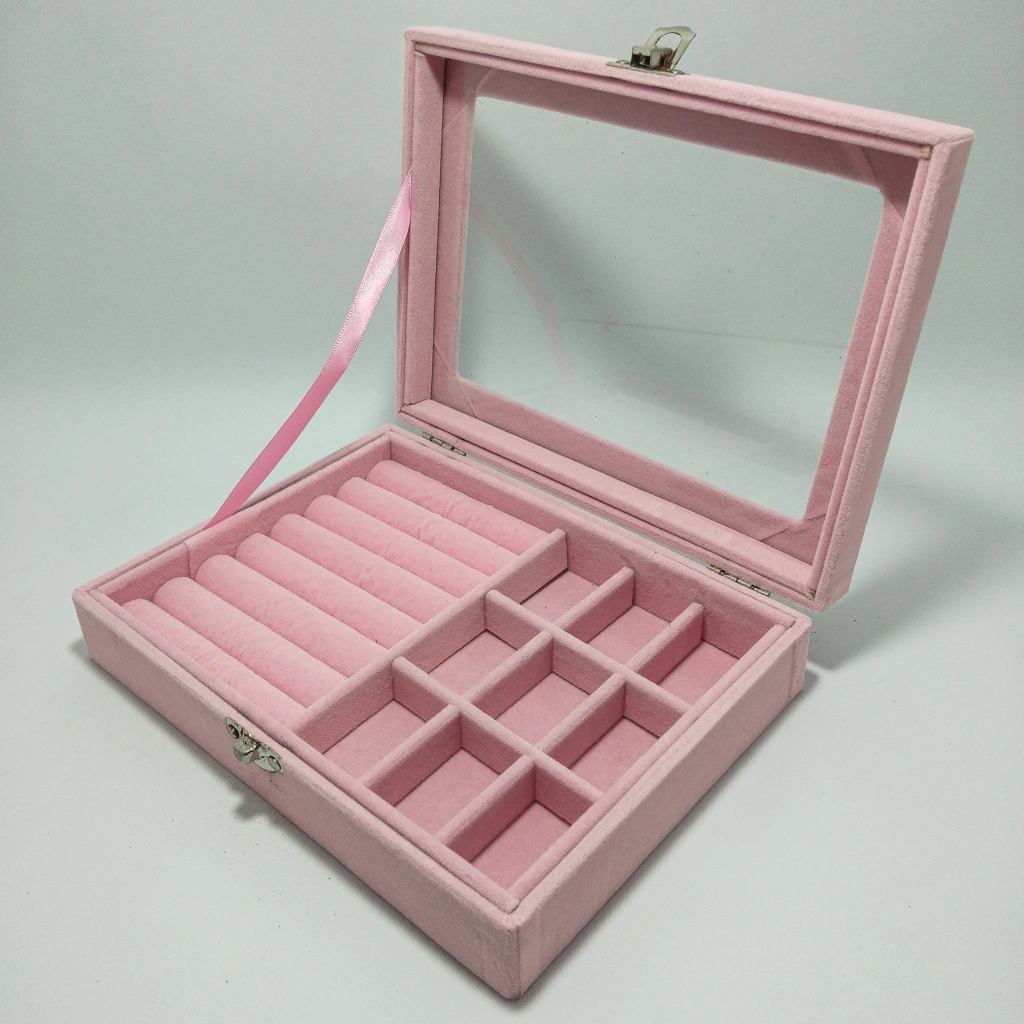 jewellery box pink transparent jewelry bag
