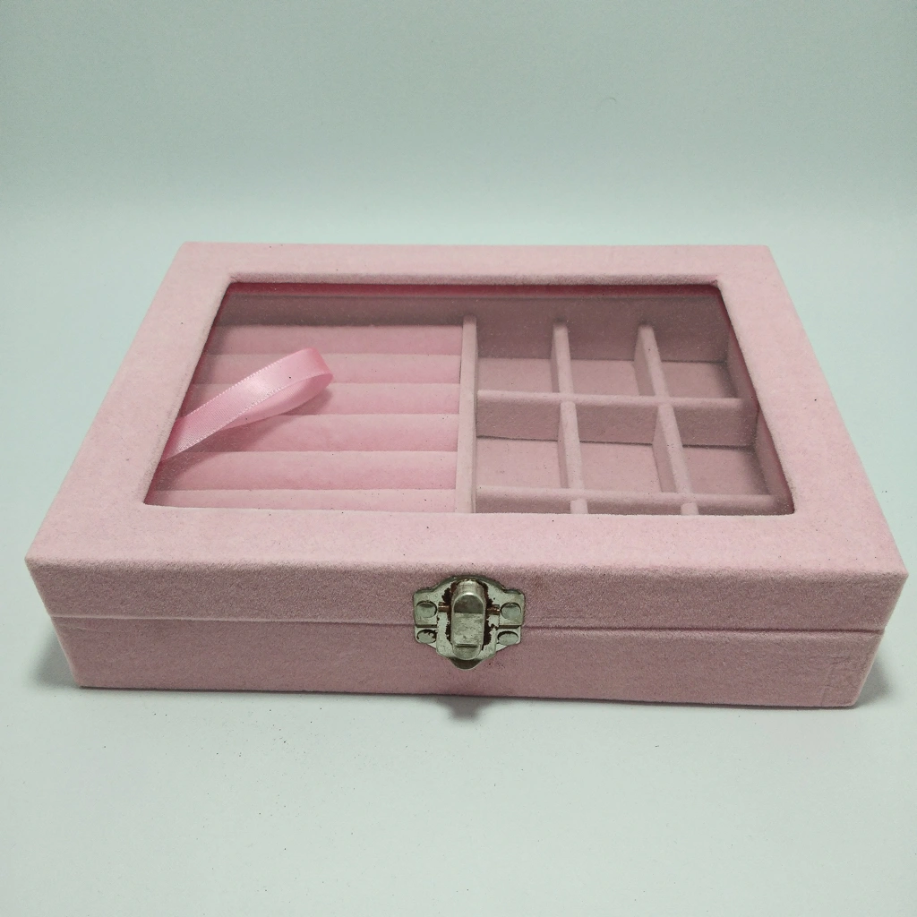 pink transparent jewelry bag