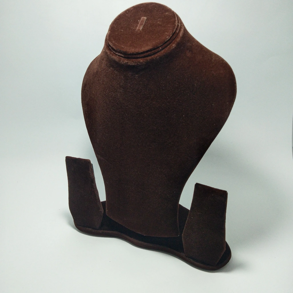 brown long necklace display body box 