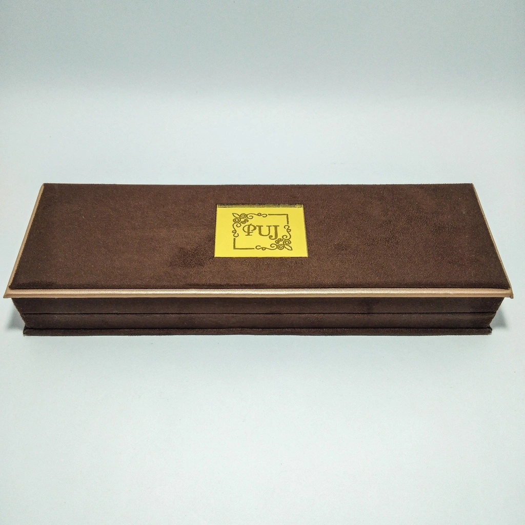 jewellery box premium brown velvet acrylic chain