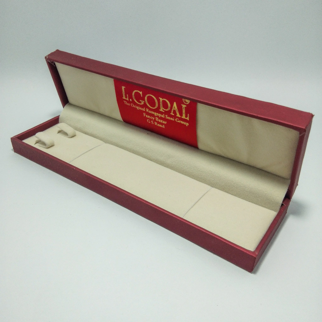 jewelry box premium red satin cream chain