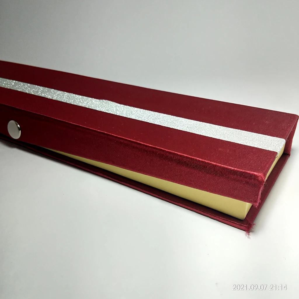 jewelry box maroon satin strip big chain
