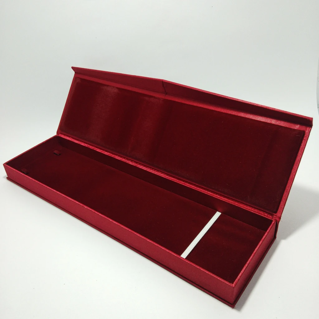 jewellery box red satin laser finish chain