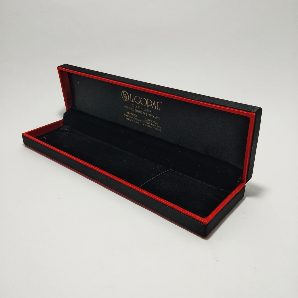 jewelry box kitkat black maroon satin chain