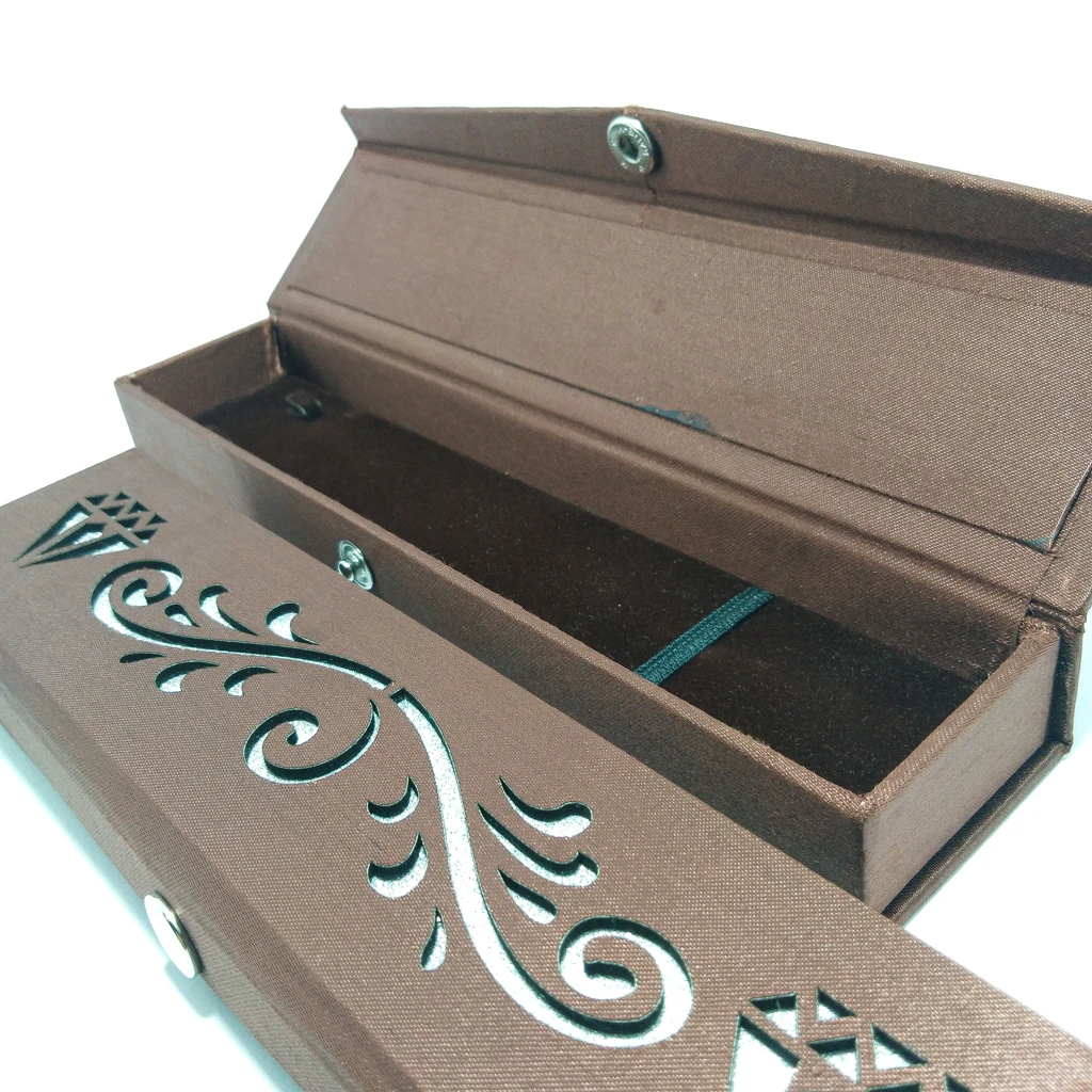jewellery box Brown satin laser small chain