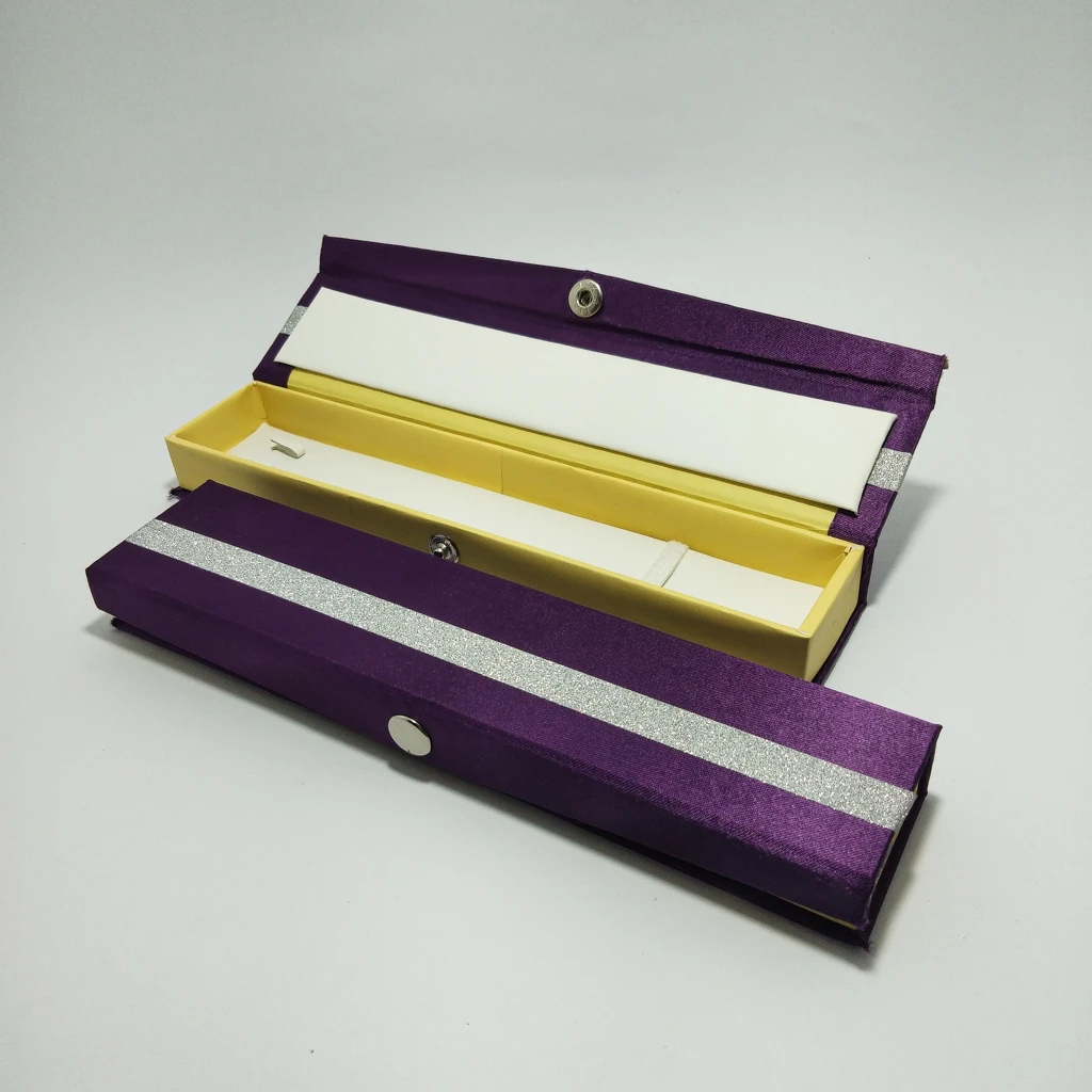 jewelry box violet satin strip small chain