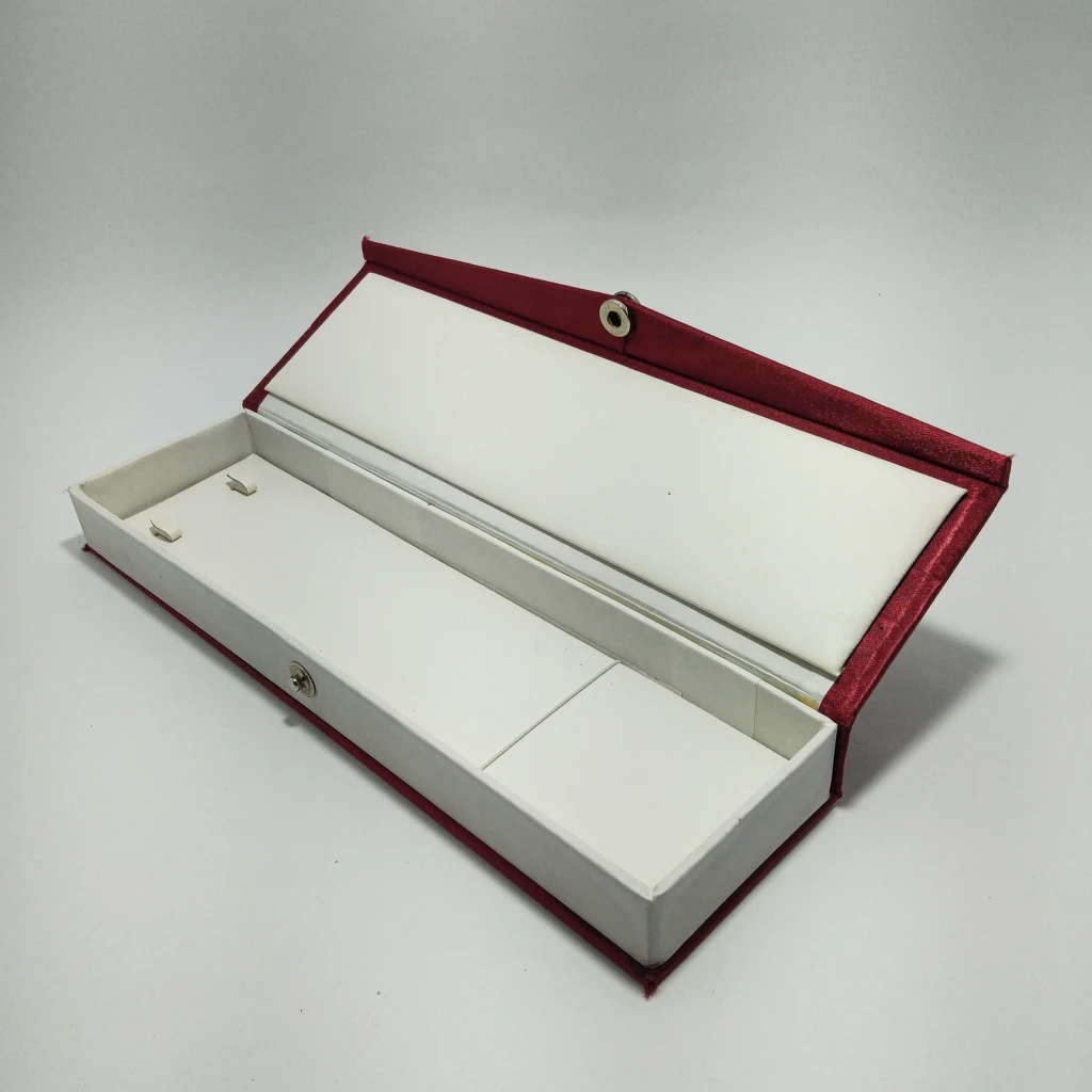 jewelry box red satin inside white big chain