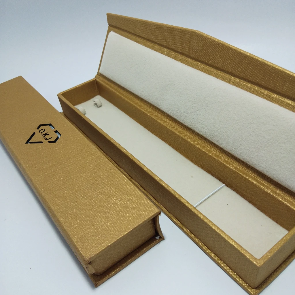 jewellery box golden rexin laser finish chain
