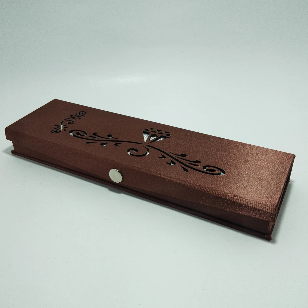Brown satin laser big chain box 