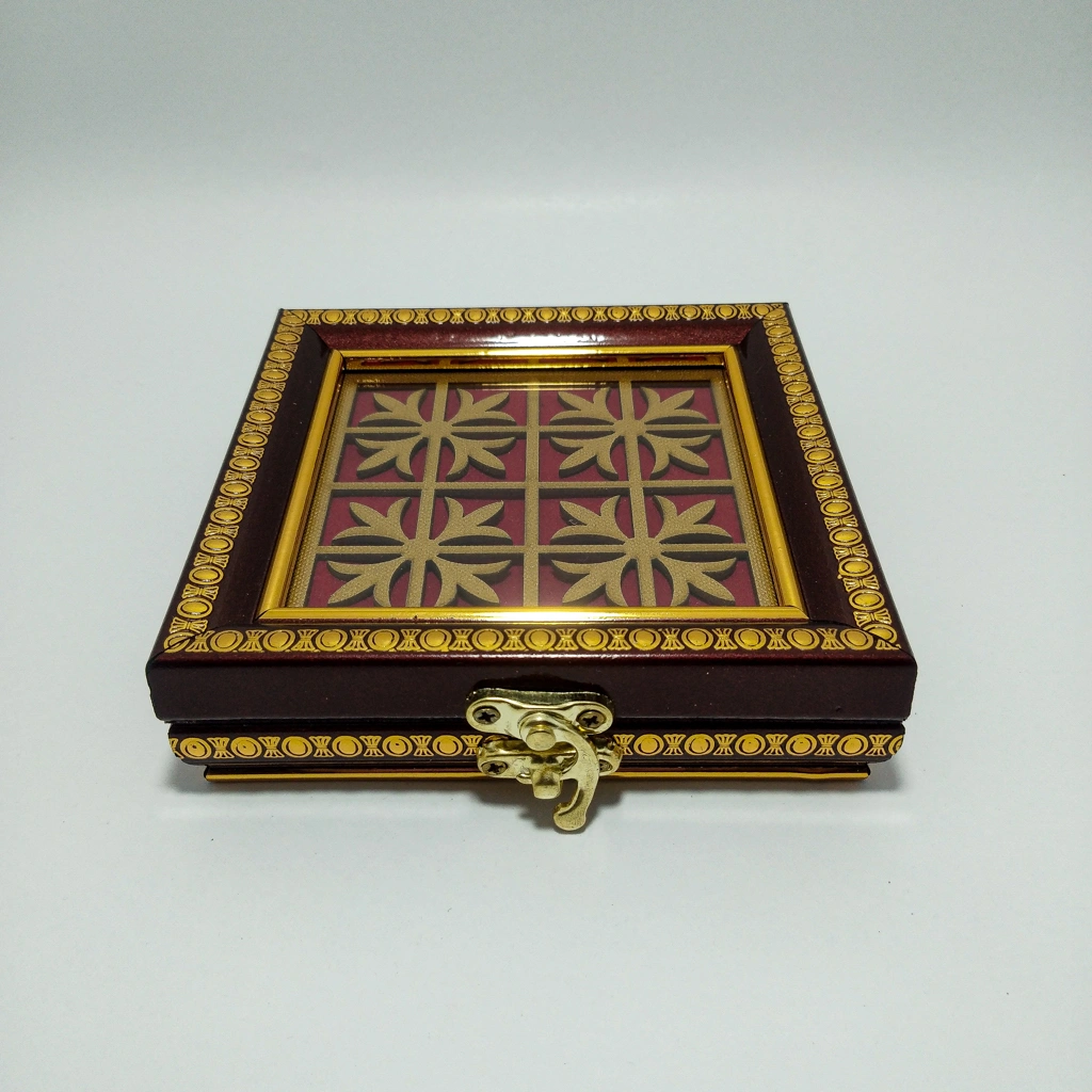 wooden laser glass coin box box 
