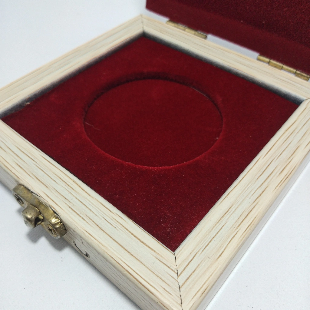 white wooden rose petal coin box