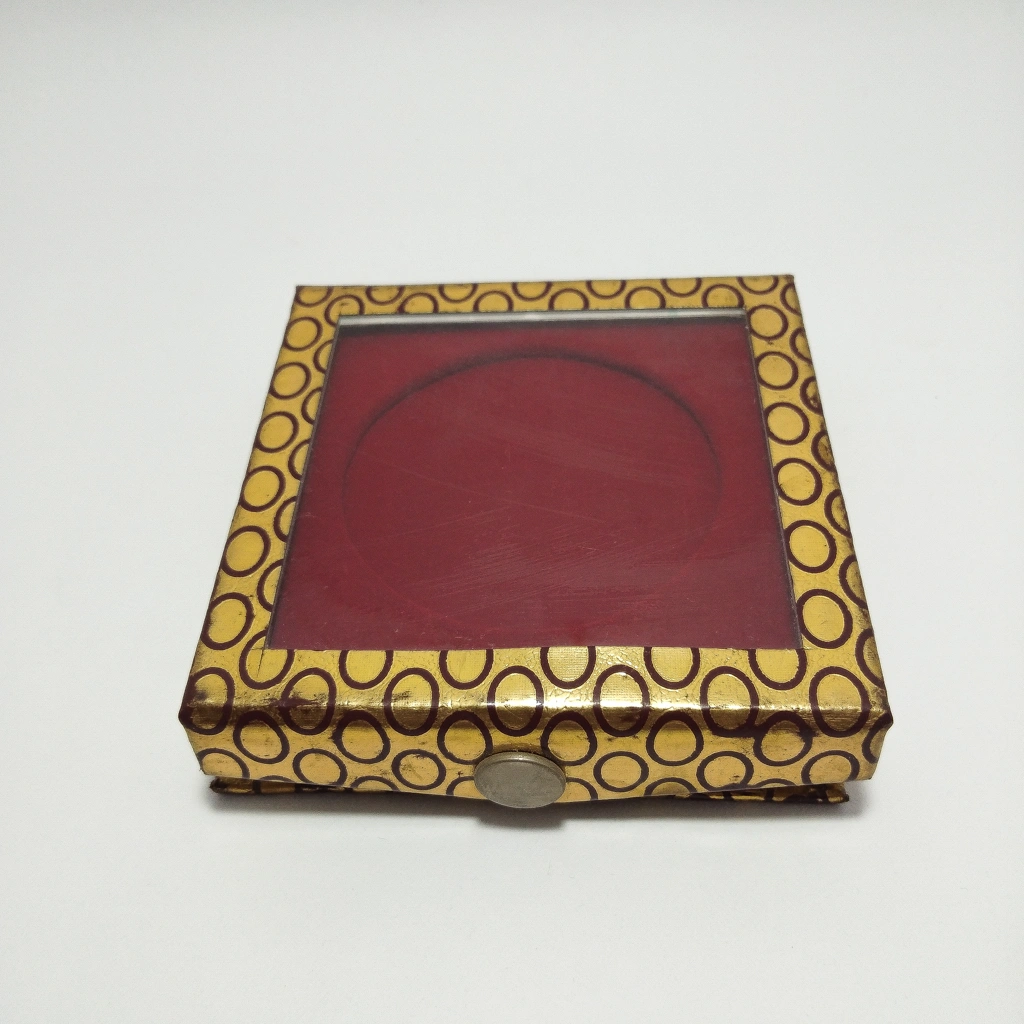jewellery box vinyl red round coin box