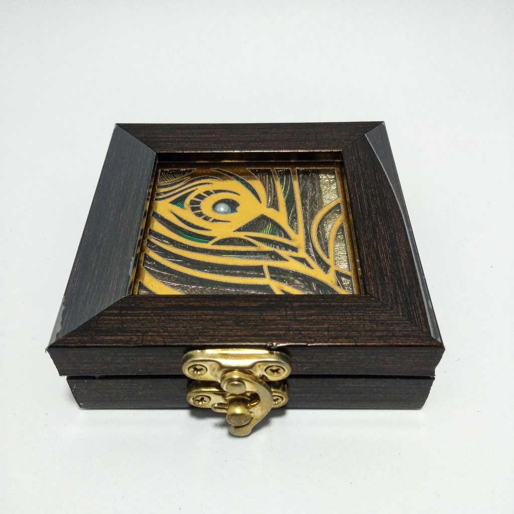jewellery box classic peacock wooden coin box