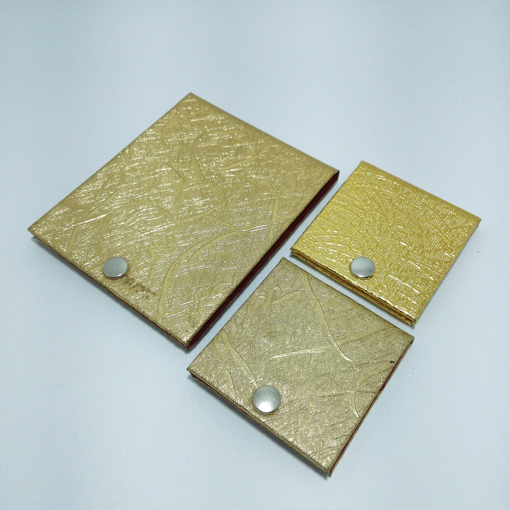 jewellery box golden square button folder