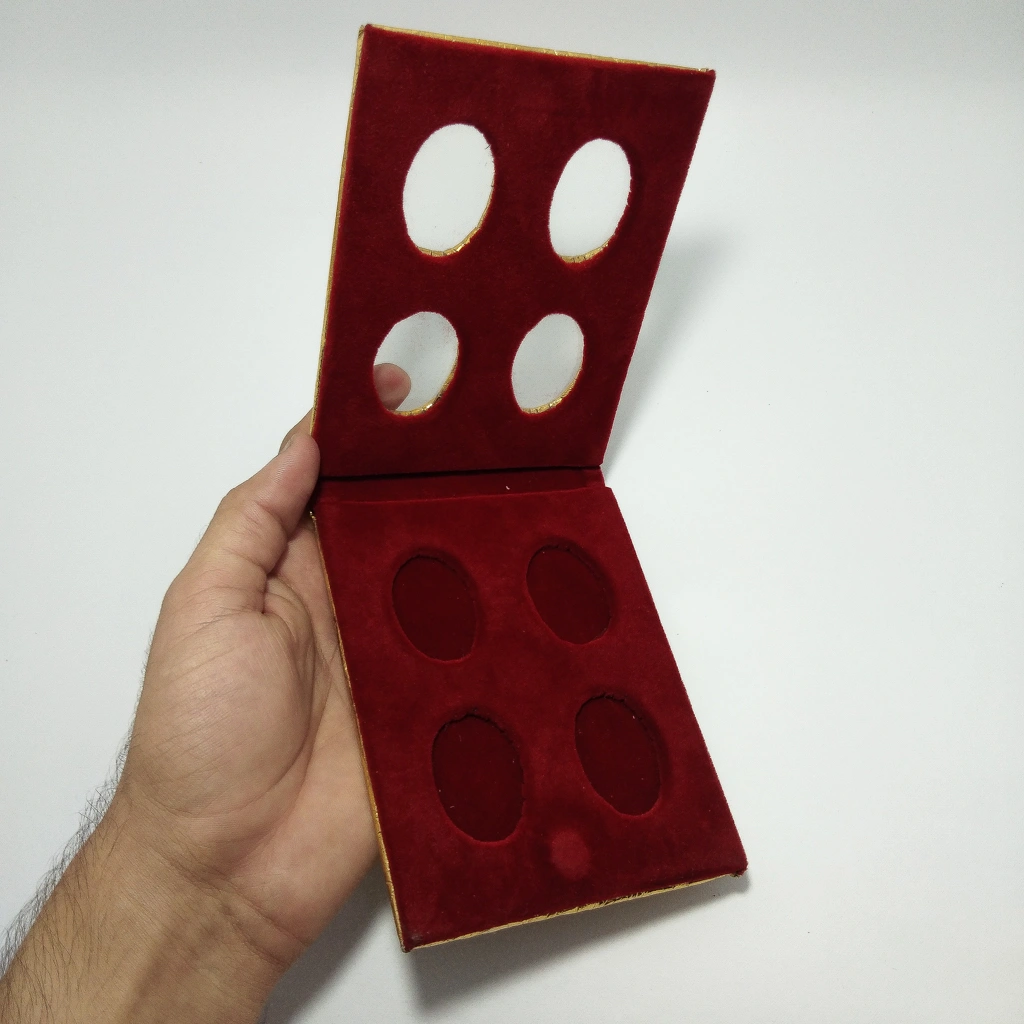 jewellery box golden 4 coin folder
