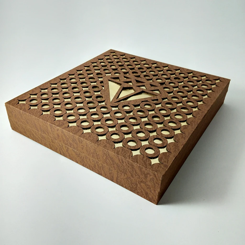 wooden laser finish necklace set box 