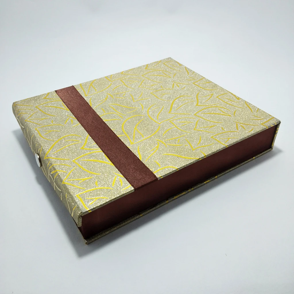 gold petal paper brown strip half set box 