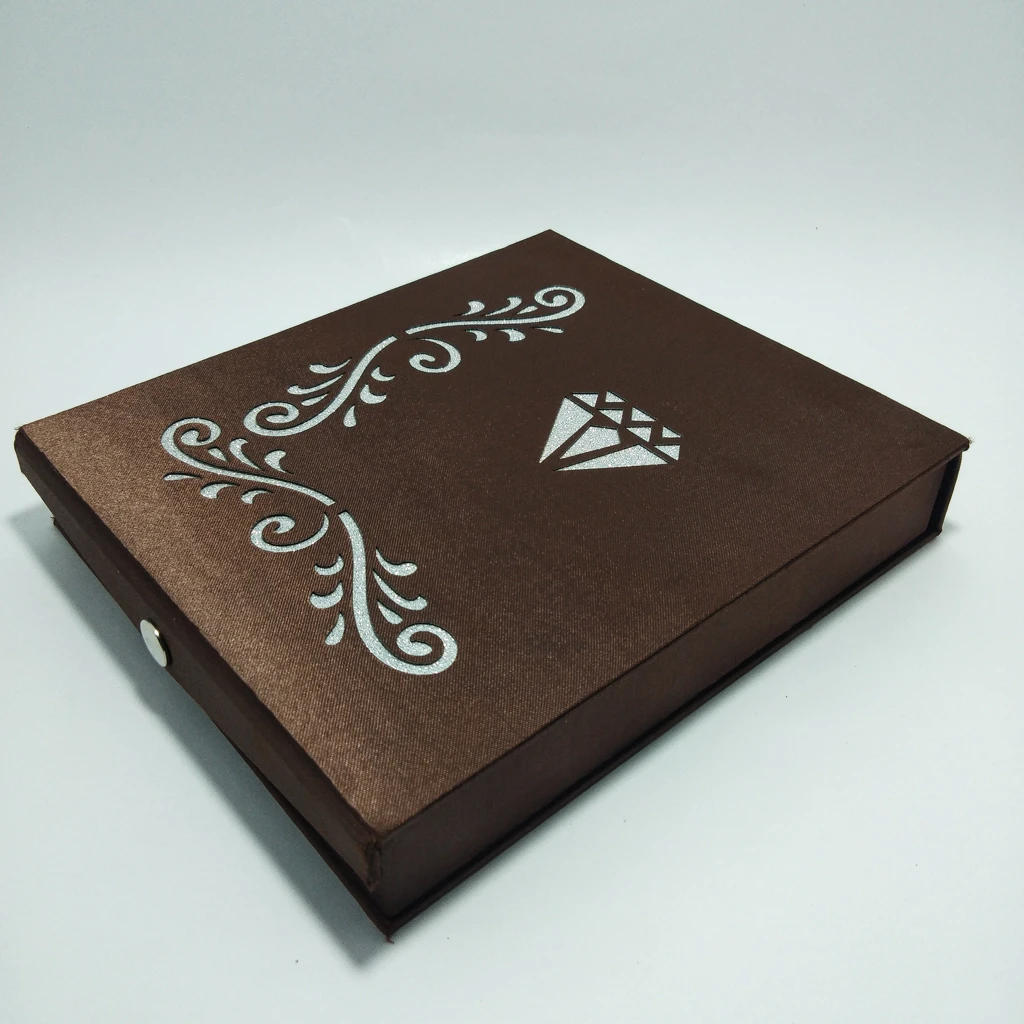 brown laser satin half set box 