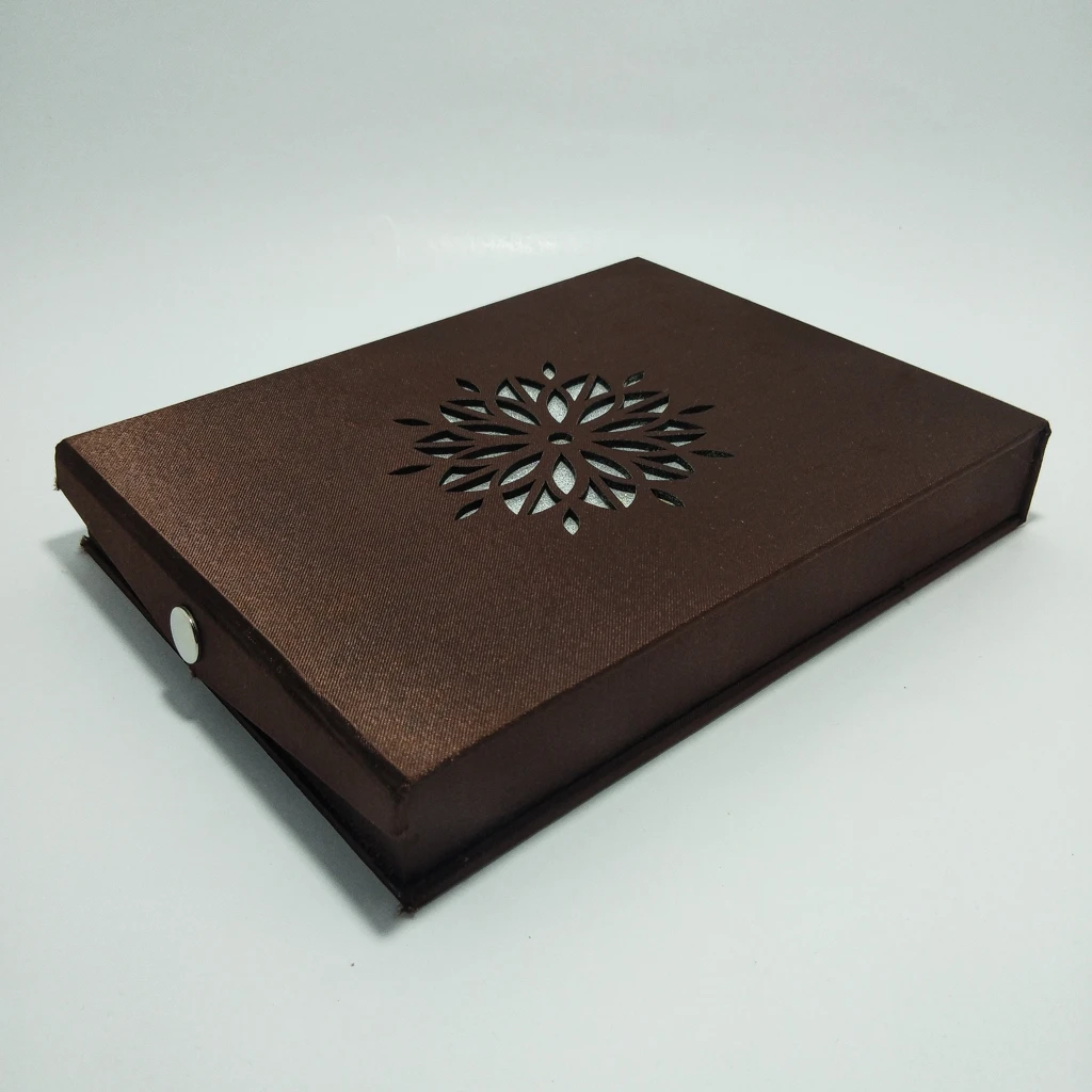 shiny brown laser satin long set box 