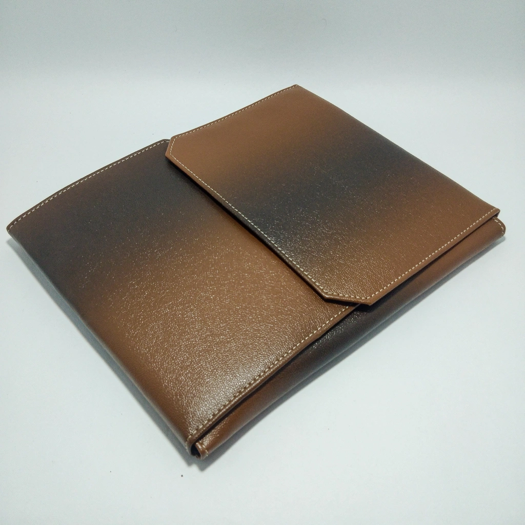 brown leather folder necklace box 