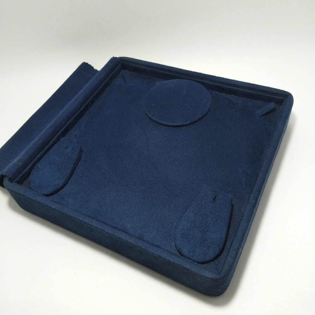 premium blue velvet necklace display box 