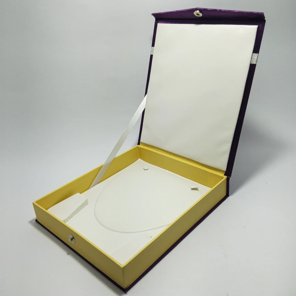 jewelry box violet satin strip necklace box