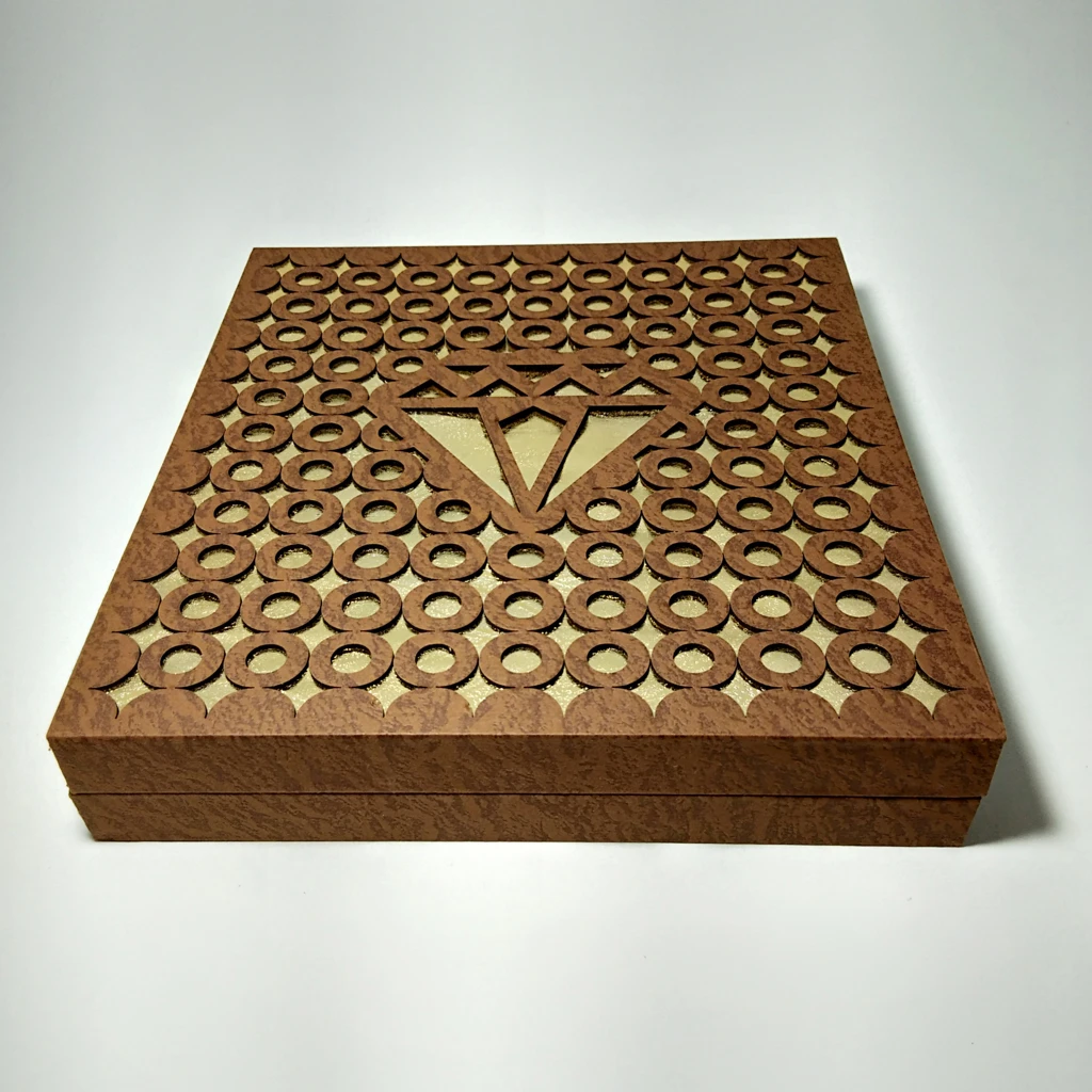 jewelry box wooden laser finish necklace set