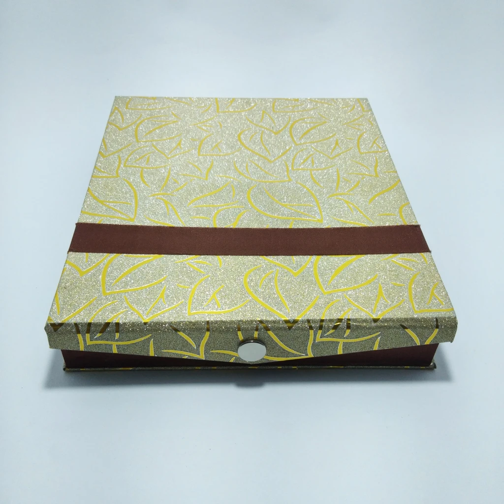 jewellery box gold petal paper brown strip half set