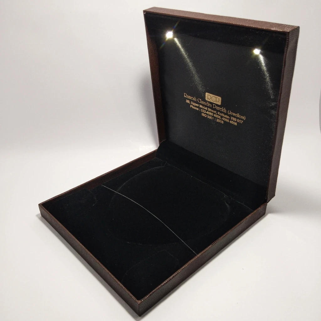 jewellery box wooden led acrylic half set