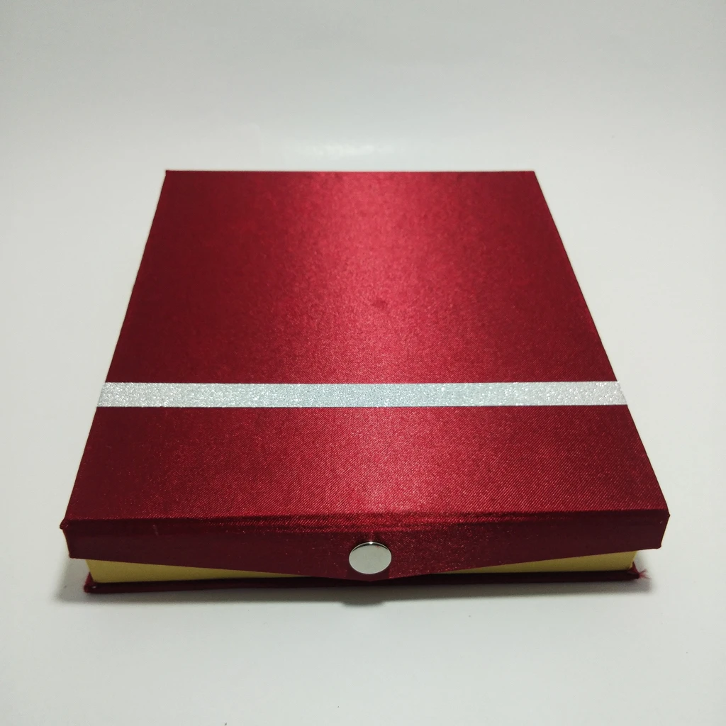 jewelry box maroon satin strip half set