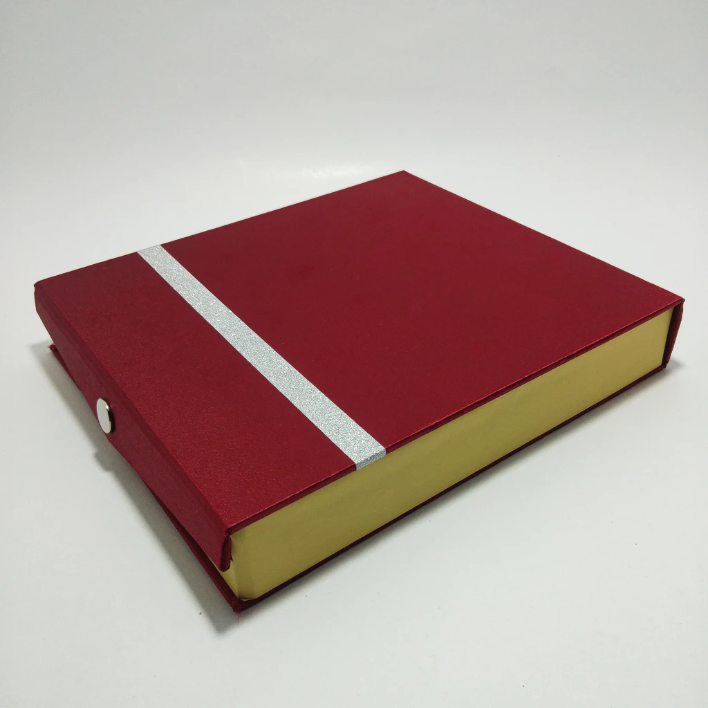 jewellery box maroon satin strip half set