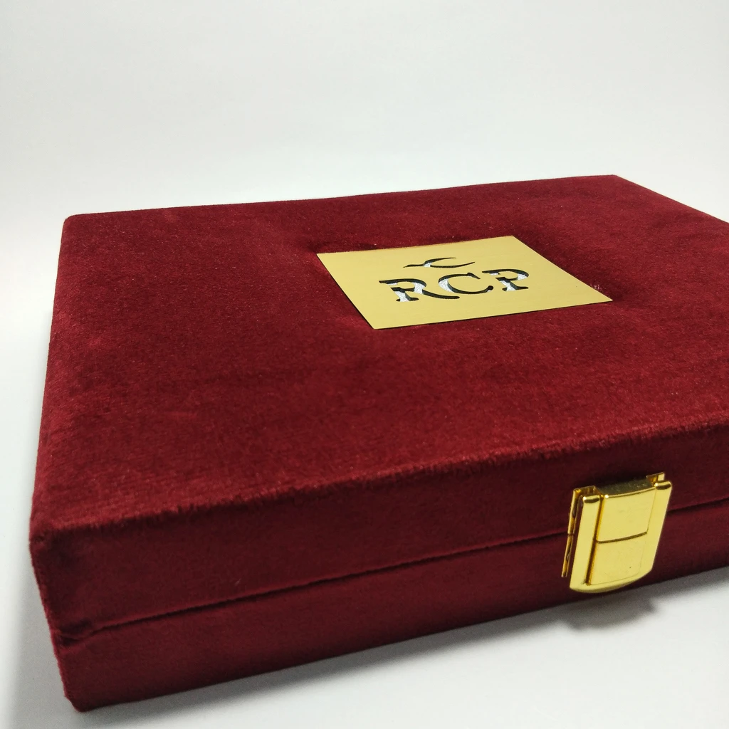 jewellery box premium all maroon velvet half set