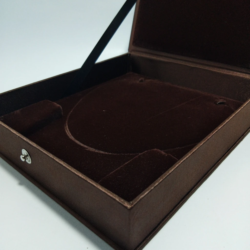 jewellery box brown laser satin half set
