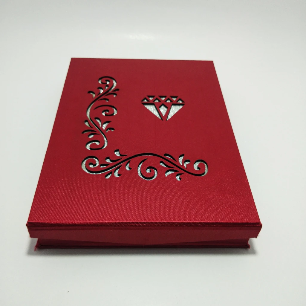 jewelry box maroon satin laser long set
