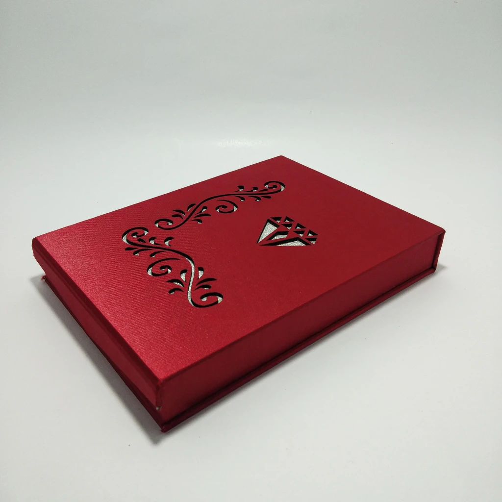 jewellery box maroon satin laser long set