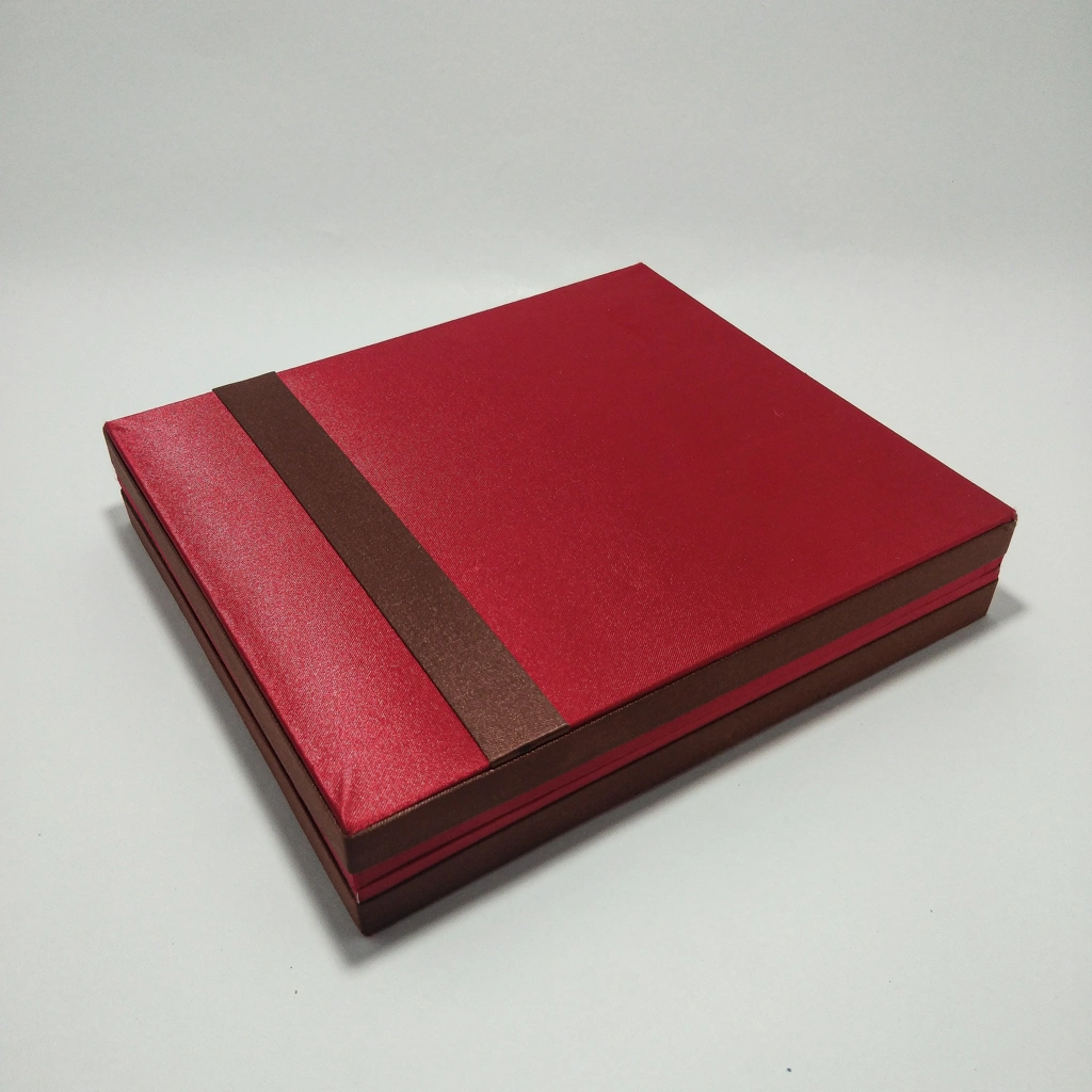 jewellery box red satin stripped necklace