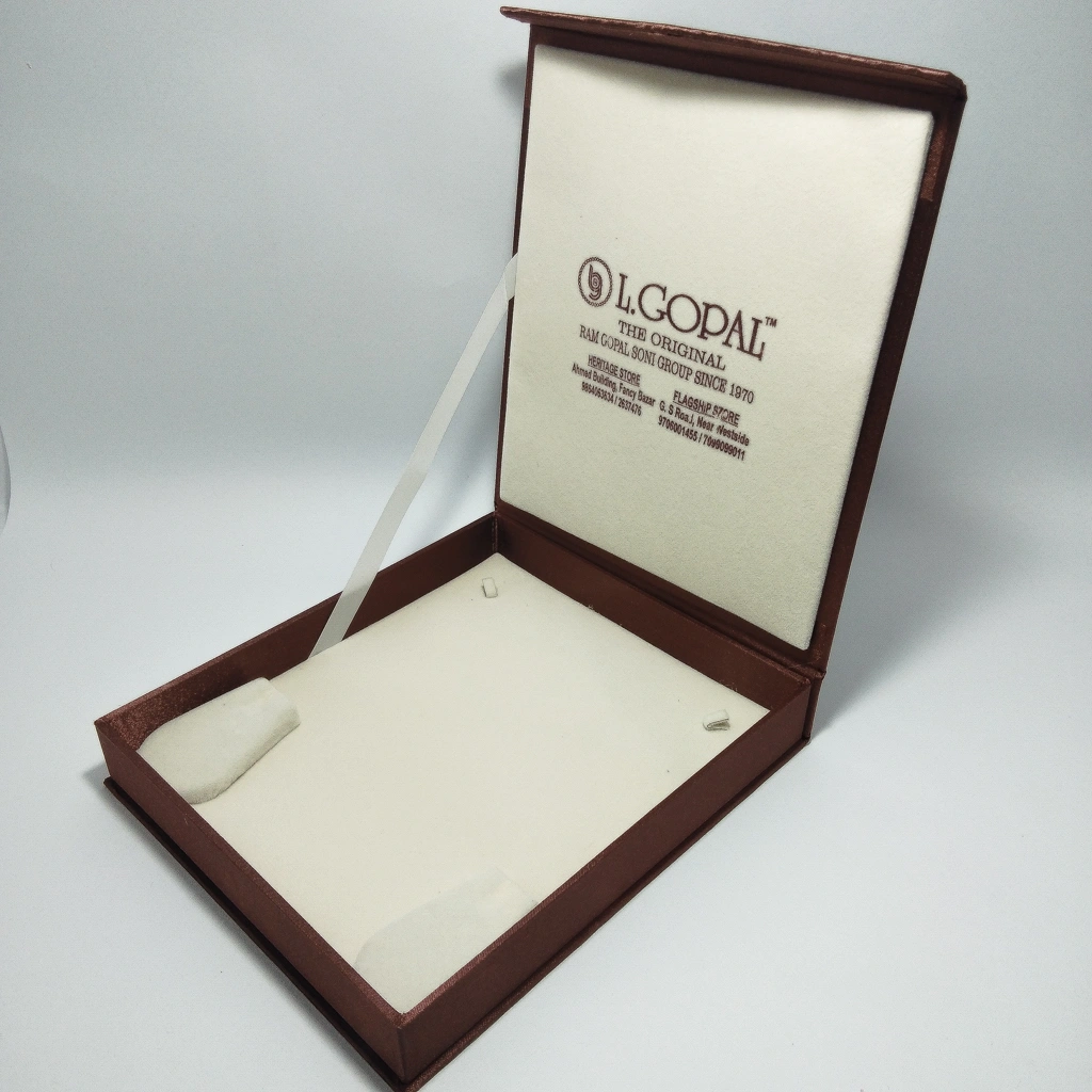 jewelry box premium brown laser cream necklace