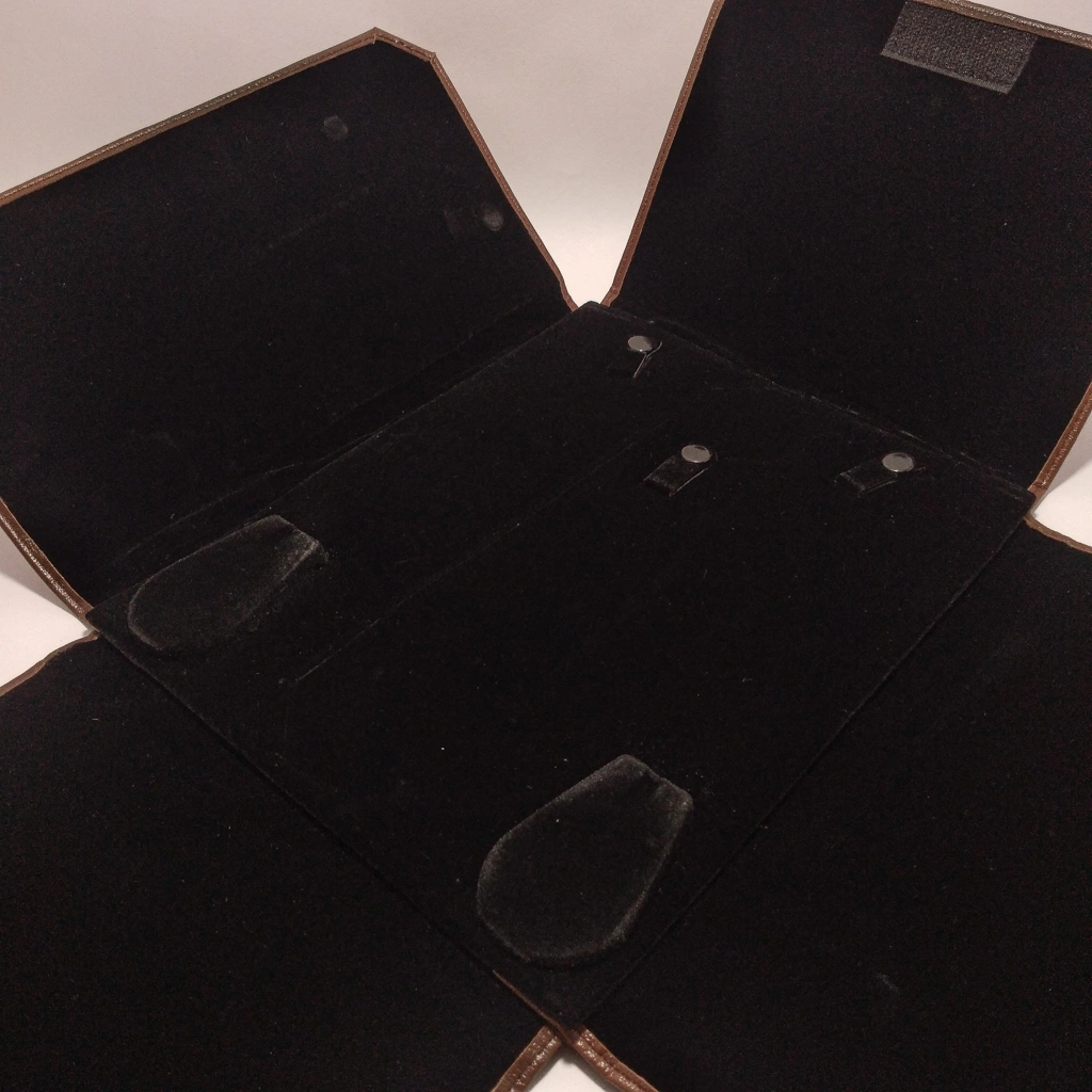 jewelry box brown leather folder necklace