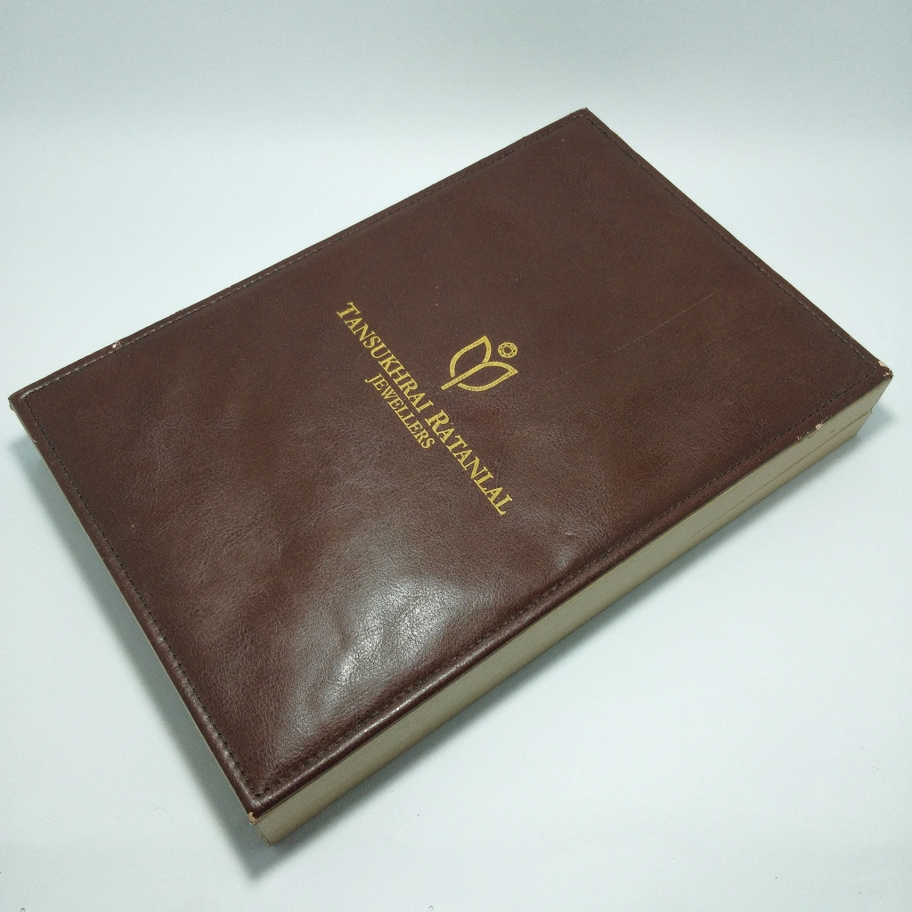 jewellery box cream brown leather full set