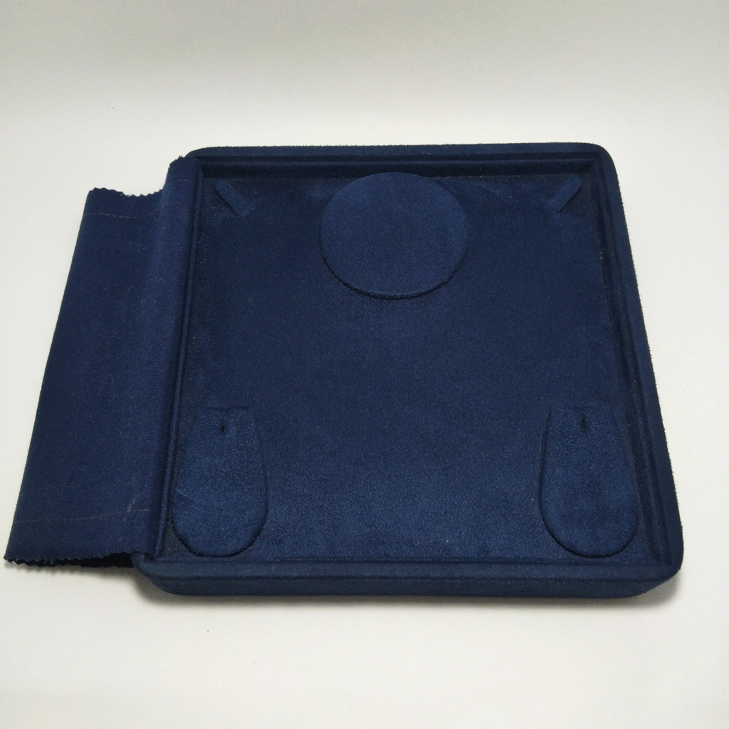 premium blue velvet necklace display