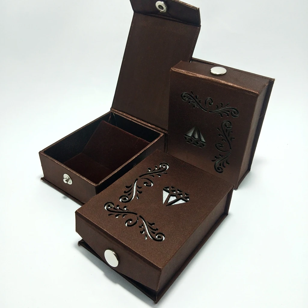 jewelry box brown laser satin pendant