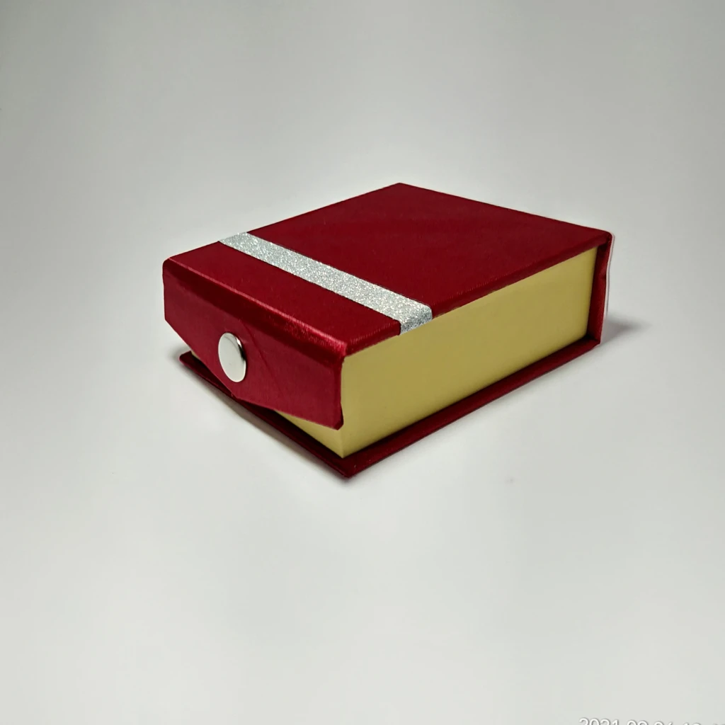 jewelry box maroon satin strip pendant