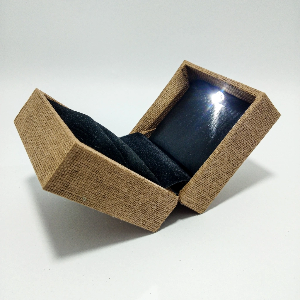 jute acrylic led black ring box 