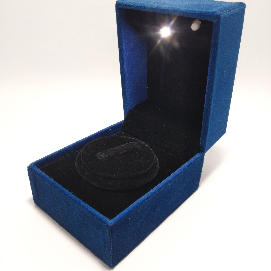 rotating premium blue led ring box 