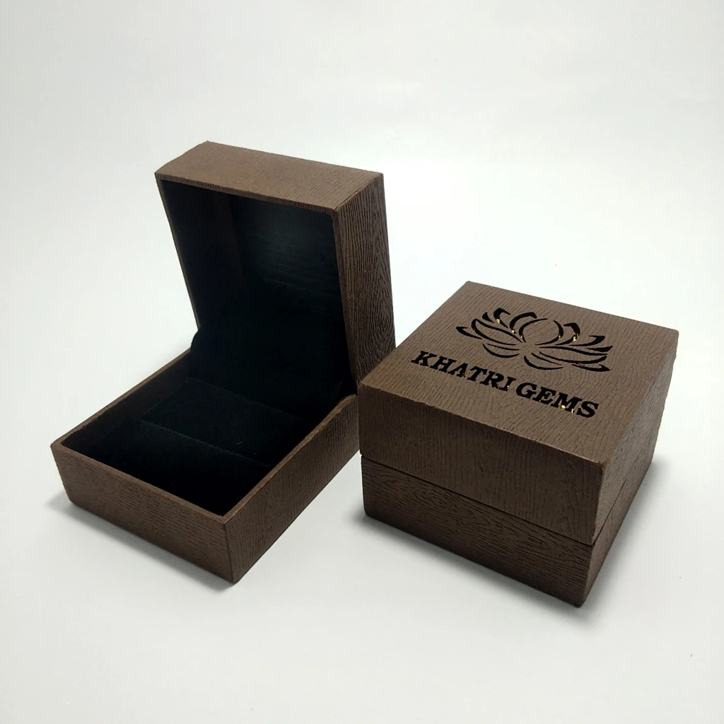 wooden laser black velvet ring box 